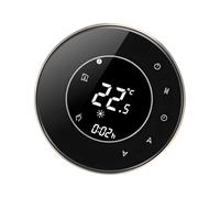 Regulador inteligente de eficiencia energética para calefacción eléctrica, resaltando modos programables, seguridad de congelación y función de memoria LCD