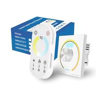 Regulador Intensidad LED, Interruptor Regulador de Luz, Dimmer LED 220V, DC 12V/24V Regulador de Luz con Mando a Distancia y Control Giratorio, Crea el Ambiente Perfecto en Salón y Dormitorio (CCT)