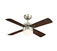 Regulador LED Ventilador de Techo Con Mando Westinghouse Colosseum Níquel 90cm