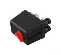 Regulador Presión Aire 6-12BAR Válvula Seguridad G1/4(6-8BAR(90-120PSI)) | 240V 20A máx, cierre 6-12BAR, rosca G1/4, válvula seguridad integrada, horizontal robusto