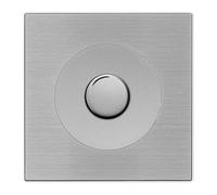 Regulador universal de aluminio con botón cromo DOM y placa simple metalizada gris - Control preciso y diseño moderno