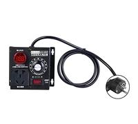 Regulador Velocidad Ventilador 220V Regulador Velocidad Motor AC 4000W Regulador de Voltaje SCR de alta Potencia, Controlador de Velocidad del Ventilador del Motor, con Atenuador(220V EU Plug)