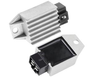 Regulador Voltaje Motocicleta, Accesorios Repuesto Scooter con 4 Conector Pines, 12V Rectificador Regulador Universal para Motor GY6 50-150cc, Ciclomotor, Vehículos Todoterreno, Karts, BMW, Harley