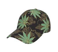 Regular Cap La Marihuana Deja Oro Verde Transpirable Trucker Hat Fácil De Llevar Baseball Hat para Cámping Exterior Outdoor