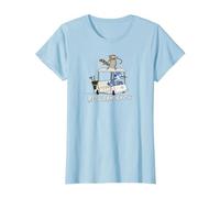 Regular Show Mordecai and Rigby Golf Cart Camiseta, Mujer, Azul Bebé, M