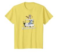 Regular Show Mordecai and Rigby Golf Cart Camiseta, Niños, Limón, 12 años