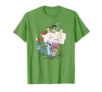 Regular Show Regular Cast Camiseta, Hombre, Hierba, XXL