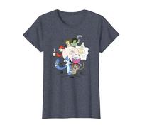 Regular Show Regular Cast Camiseta, Mujer, Azul Jaspeado, M
