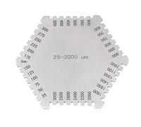 Regun Medidor de espesor de película húmeda, peine hexagonal de película húmeda de Acero inoxidable, alta precisión, con estuche protector, para medir la pintura y revestimiento(25-3000Um)