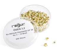 REGUR Ojales de 3,2 mm para EP 30 perforadora y ojales, 250 unidades para 2 - 10 hojas para contratos, presentar, reparar, manualidades, decoración.