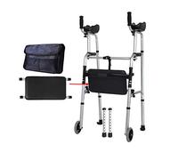 Rehabilitación de pie Entrenamiento médico de extremidades inferiores para adultos Silla de bastón multifunción de rehabilitación de pie con ruedas y muleta de asiento (con asiento) (con asiento)