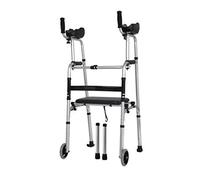Rehabilitación de pie Polea de andador para adultos con asiento Aleación de aluminio grueso Discapacitados Bastón de cuatro patas Rehabilitación Muleta de andador auxiliar (Sin asiento) (Con asiento)