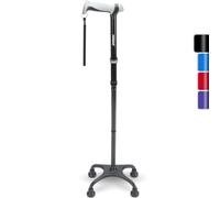 Rehand Bastón de Cuatro pies, Caña Caminando con Mango ergonómico y una Elegante Base de 4 Puntas para una Estabilidad Adicional Negro