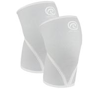 Rehband Classic V-Knee-Sleeve 7 mm para halterofilia, rodillera de powerlifting grado competición, manga de compresión para CrossFit, sentadillas y gimnasio, Color:Arctic/White - 1 Par, Talla:M