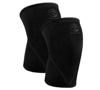 Rehband Classic V-Knee-Sleeve 7 mm para halterofilia, rodillera de powerlifting grado competición, manga de compresión para CrossFit, sentadillas y gimnasio, Color:Carbon/Negro - 1 Par, Talla:XXL