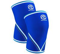 Rehband Classic V-Knee-Sleeve 7 mm para halterofilia, rodillera de powerlifting grado competición, manga de compresión para CrossFit, sentadillas y gimnasio, Color:Azul - 1 Par, Talla:XXL