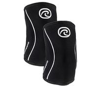 Rehband codera de SBR/neopreno de 5 mm, elbow sleeve para deportes de fuerza, diseño anatómico, antideslizante y ajuste ceñido para mujer y hombre, Color:Negro - 1 Par, Talla:XXL