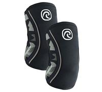 Rehband codera de SBR/neopreno de 5 mm, elbow sleeve para deportes de fuerza, diseño anatómico, antideslizante y ajuste ceñido para mujer y hombre, Color:Camuflaje - 1 Par, Talla:XXL