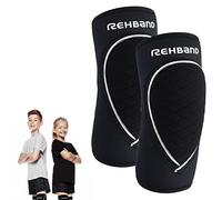 Rehband Coderas para niños 1 pieza o 1 par negro Coderas cómodas para voleibol y balonmano Codera deportiva fabricada en neopreno de 3mm, Color:Negro - 1 Par, Talla:M