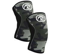 Rehband Power Max vendaje de rodilla fuerza deportes 7mm SBR/neopreno, adecuado para competiciones, rodilleras para musculación, Color:Camuflaje - 1 Par, Talla:S