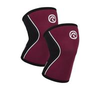 Rehband Rodillera 5 mm Neopreno para CrossFit y Weightlifting, Knee Sleeve Compresión Functional Fitness, Soporte de Rodilla para Halterofilia y Musculación, Color:Borgoña - 1 Par, Talla:L