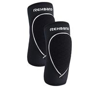 Rehband Rodillera de Codo Negra, Protector de Codo de Neopreno para Balonmano y Voleibol, Codera para Deportes de Sala Unisex, Color:Negro - 1 Par, Talla:S