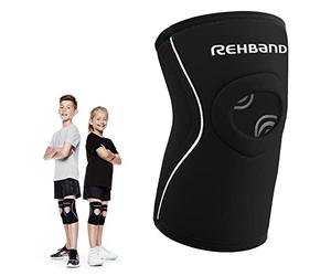 Rehband Rodillera Infantil con Abertura Patelar, Rodillera Estabilizadora de Neopreno para Alta Estabilización de la Rótula para Niñas y Niños, Neopreno de 5 mm, Talla:M, pieza