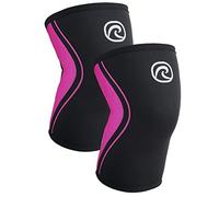 Rehband Rodillera Vendaje Fuerza Sport, Rodillera para Cross Fit & Entrenamiento Pesado Fabricada en Neopreno de 5 mm, Unisex, Color:Rosa - 1 Par, Talla:M