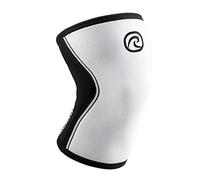 Rehband Rodillera Vendaje Fuerza Sport, Rodillera para Cross Fit & Entrenamiento Pesado Fabricada en Neopreno de 5 mm, Unisex, Color:Blanco/Negro, Talla:S