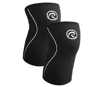 Rehband Rodillera Vendaje Fuerza Sport, Rodillera para Cross Fit & Entrenamiento Pesado Fabricada en Neopreno de 5 mm, Unisex, Color:Negro - 1 Par, Talla:L