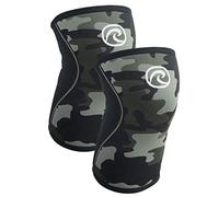 Rehband Rodillera Vendaje Fuerza Sport, Rodillera para Cross Fit & Entrenamiento Pesado Fabricada en Neopreno de 5 mm, Unisex, Color:Camuflaje - 1 Par, Talla:XS