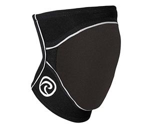 Rehband rodilleras de neopreno 7 mm para mujer y hombre, knee pads antideslizantes y de alta resistencia para voleibol, balonmano y deportes indoor, Color:Negro, Talla:L, Lado:Derecho