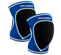 Rehband Rodilleras deportivas de neopreno para voleibol, balonmano y deportes de sala, ajuste ceñido y cómodo, protección de rodilla unisex, azul, 1 par, talla XL