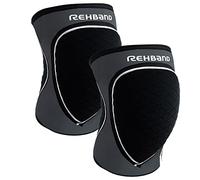 Rehband Rodilleras deportivas de neopreno para voleibol, balonmano y deportes de sala, ajuste ceñido y cómodo, protección de rodilla unisex, gris acero, 1 par, talla L