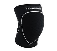 Rehband Rodilleras para voleibol, balonmano y deportes de interior, rodilleras de neopreno cómodas y ajustadas, para mujeres y hombres, Color:Negro, Talla:XS