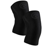 Rehband RX Knee Sleeve Power Max 7 mm, Rodillera Powerlifting y Halterofilia, Compresión de Neopreno Alta Estabilidad, Corte Largo para Sentadilla y Peso Muerto, Color:Carbon/Negro - 1 Par, Talla:L