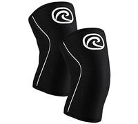 Rehband RX Knee Sleeve Power Max 7 mm, Rodillera Powerlifting y Halterofilia, Compresión de Neopreno Alta Estabilidad, Corte Largo para Sentadilla y Peso Muerto, Color:Negro - 1 Par, Talla:S