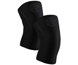 Rehband RX Knee Sleeve Power Max 7 mm, Rodillera Powerlifting y Halterofilia, Compresión de Neopreno Alta Estabilidad, Corte Largo para Sentadilla y Peso Muerto, Color:Carbon/Negro - 1 Par, Talla:M