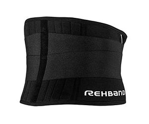 Rehband UD X Stable Back Support, faja lumbar de neopreno 5 mm, soporte de espalda estabilizador para actividades físicas, cinturón lumbar negro con calor y compresión, tallas S-XXL, Talla:XL