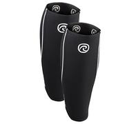 Rehband Vendaje de pantorrilla de 5mm neopreno, vendaje de compresión para pantorrilla y espinilla, espinillera para peso muerto, CrossFit, Color:Negro - 1 Par, Talla:L