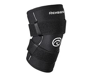 Rehband X-RX rodillera 7 mm - Knee sleeve de neopreno para entrenamiento de fuerza y fitness, flexible y antideslizante, soporte de rodilla para hombre y mujer, Color:Negro, Talla:XXL