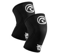 Rehband x World Fitness Project Rodillera para musculación, Soporte de Rodilla para Crossfit y Entrenamiento Intenso, Rodillera de 5 mm de Neopreno, edición WFP, Unisex, Color:Negro - 1 Par, Talla:M
