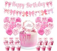 Rehecher 30 pcs decoracion cumpleaños niña,globos rosas,Decoraciones de fiesta de cumpleaños para niñas