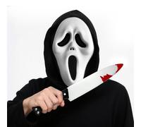 Rehecher Set Ghostface mask - Máscara Ghostface + Cuchillo Falso, Scream mask,Máscara de Grito de Halloween para Cosplay Fiestas