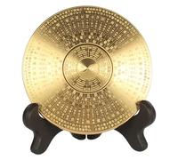 Reheyre Brújula giratoria Feng Shui Luo-Pan, estilo retro chino Tai Chi Bagua Brújula de latón para buena suerte Planificación del hogar Decoración C
