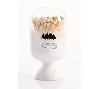 REHGLÜCK Schwarzwald, Campana de cristal decorativa llena de aproximadamente 120 cerillas de 10 cm de largo, incluye superficie de encendido (campana de cristal blanco, cerillas: cuerpo de color