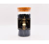 REHGLÜCK Schwarzwald Cristal cilíndrico con tapón de corcho relleno con cerillas de aprox. 100 cm de largo (cristal cilíndrico con tapón de corcho, fósforos negros, color de la cabeza del fósforo