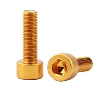 Rehoetom 2 pernos para jaula de botella de agua M5 x 15 mm con cabeza hexagonal para soporte de bicicleta, tornillos para montaje de jaula de aleación de aluminio, compatibles con jaulas de botellas
