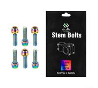 Rehoetom 6 pernos de aleación M5 x 18 mm para tornillos de cambio de vástago de manillar, cierres de acero inoxidable con opciones de color con revestimiento PVD, compatibles con componentes de