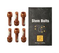 Rehoetom 6 pernos de aleación M5 x 18 para tornillos de cambio de vástago de manillar, cierres de acero inoxidable con colores recubiertos de PVD, compatibles con componentes de ciclismo y (naranja)